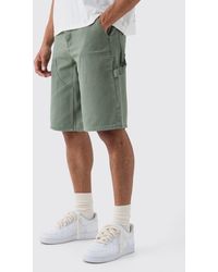 BoohooMAN - Regular Carpenter Overdyed Denim Jorts - Lyst