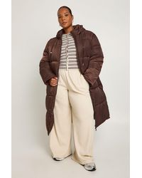 Boohoo - Plus Longline Puffer Jacket - Lyst