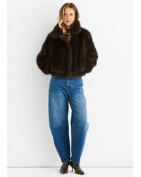 Gini London - Coffee Premium Ombre Faux Fur Jacket - Lyst