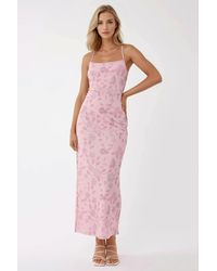 Hiccup - Square Collar Printed Maxi Dress - Lyst