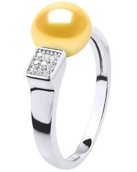 Diadema - Ring Adjustable Freshwater Pearl Jewelry 9-10Mm Golden 925 - Lyst