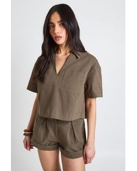 Boohoo - Twill Turn Up Cuff Short - Lyst