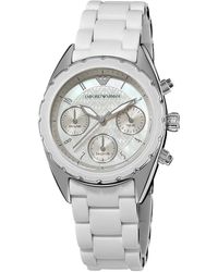 Emporio Armani - Damenuhr Quartz Silber Weiß - Lyst