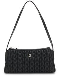 HUGO - Accessories Chris Textured Hobo Bag With Tone Hardware - Lyst