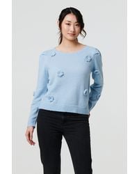 Izabel London - Floral Embroidered Cropped Jumper - Lyst