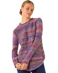 Roman - Spacedye Curved Hem Jumper - Lyst