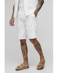 BoohooMAN - Tall Relaxed Fit Printed Crinkle Shorts - Lyst