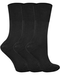 Sock Snob - 3 Pairs Ladies Anti Odour Loose Wide Top Non Elastic Bamboo Socks - Lyst