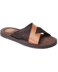 Base London - Webb Leather Burnt Sandals - Lyst