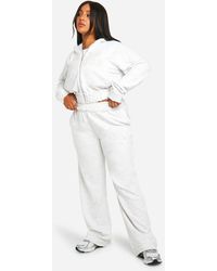 Boohoo - Plus Dsgn Studio Self Fabric Applique Distressed Straight Leg Jogger - Lyst