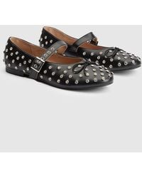 Faith - Gracie Faux Leather Diamante Studded Mary Jane Ballerinas - Lyst