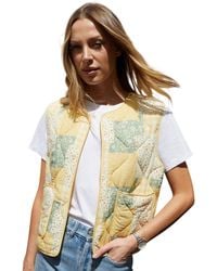 Threadbare - Cabos Patchwork Gevoerde Regular Gilet (Citroen) - Lyst