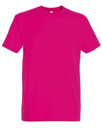 Sol's - Imperial Zwaar T-shirt Voor Volwassenen (fuchsia) - Lyst