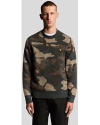 Lyle & Scott - Brushed Camouflage Crew Neck Jumper - Lyst