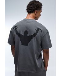 BoohooMAN - One More Rep Washed Oversized Extended Neck T-Shirt - Lyst