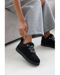 Where's That From - Wheres 'Xavia' Suede Low Top Trainer Slipper With Faux Fur Lining - Lyst