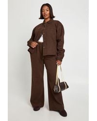 Boohoo - Plus Washed Elasticated Wide Leg Trouser - Lyst