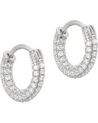 SEOL + GOLD - Sterling Pave Cz Huggie Hoops - Lyst