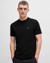 BOSS - Tee Stretch Cotton T-Shirt With Contrast Logo Nos - Lyst