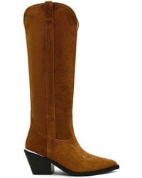 Steve Madden - Suede Spiral Boot Browns - Lyst