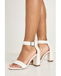 Boohoo - Wide Fit Buckle Detail 2 Part Block Heels - Lyst