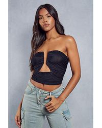 MissPap - Mesh Wired Cut Out Cropped Top - Lyst