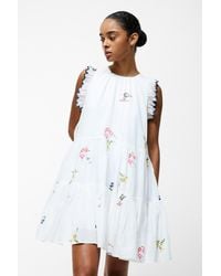 French Connection - Tiered Floral Print Ruffle Mini Dress - Lyst