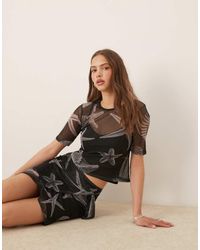 Never Fully Dressed - Seashell Print Mesh T-Shirt Co-Ord - Lyst