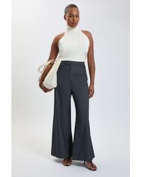 Karen Millen - Plus Size Tailored Denim Straight Leg Trouser - Lyst