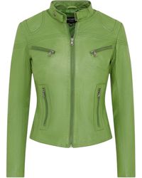 Infinity Leather - Slim-Fit Biker Jacket-Maldon Lamb Leather - Lyst