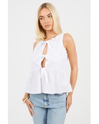 Brave Soul - Shirred Tie Front Vest - Lyst