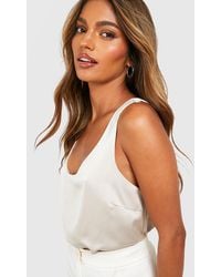 Boohoo - Basic Satin Scoop Neck Cami - Lyst