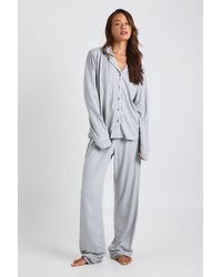 Boohoo - Tall Jersey Piping Detail Long Sleeve Shirt & Trousers Pyjama Set - Lyst