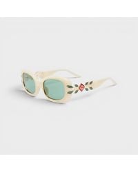 CASABLANCA - Acetate Metal Oval Sunglasses Laurel Detail Cream - Lyst