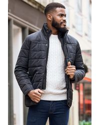 Kensington Eastside - Black Square Padded Funnel Neck Jacket - Lyst