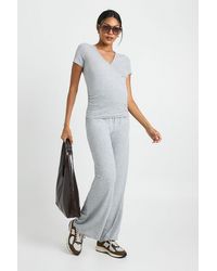 Boohoo - Maternity Soft Rib Wrap Top & Trouser Lounge Set - Lyst