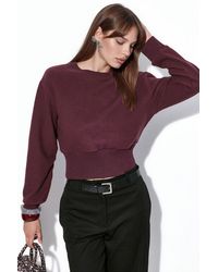 Busem - Ribbed Crop Crew Neck Sweater - Lyst
