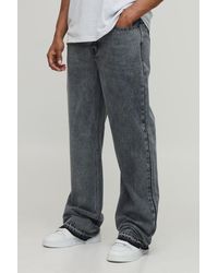 BoohooMAN - Tall Straight Flared Washed Jeans With Let Down Hem - Lyst