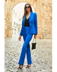 Sosandar - Cobalt Kick Flare Tuxedo Trousers - Lyst