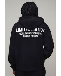 BoohooMAN - Tall Oversized Boxy Limited Edition Washed Zip Through Hoodie - Lyst