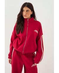 DSGN Studio - Side Stripe Funnel Neck Oversized Bomber Sweatshirt - Lyst