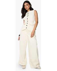 Boohoo - Pleated Extreme Wide Leg Tailored Trouser - Lyst