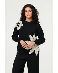 Izabel London - Floral Long Sleeve Embroidered Jumper - Lyst