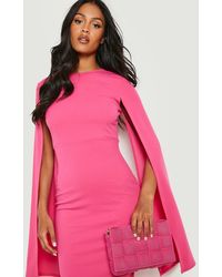 Boohoo - Tall Cape Sleeve Midi Bodycon Dress - Lyst