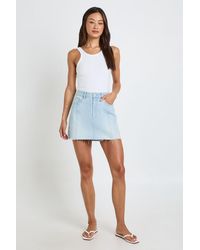 Boohoo - Tall Seam Detail Mini Denim Skirt - Lyst