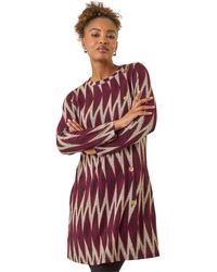 Roman - Zig Zag Buttoned Side Dress - Lyst