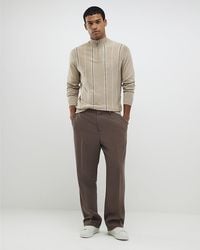 River Island - Jumper Slim Fit Striped Half Zip - Lyst