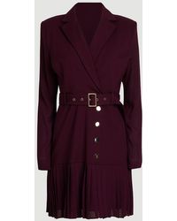 Karen Millen - Jersey And Georgette Mix Pleat Mini Dress - Lyst