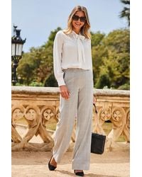 Sosandar - High Waisted Wide Leg Trousers - Lyst