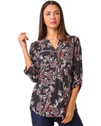 Roman - Floral Print Stretch Shirt - Lyst